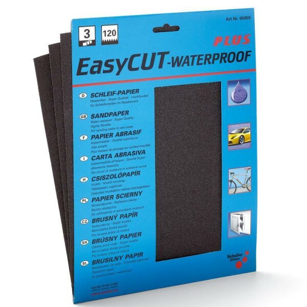 3 Packungen Wasserschleifpapier Easy Cut Korn 1000